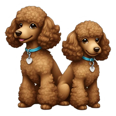Light brown and dark brown toy poodles sticker