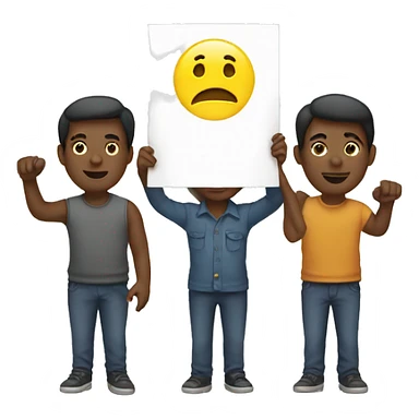  people holding a poster in their hand sticker