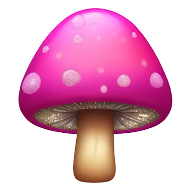Pink ombre mushroom with glitter  sticker