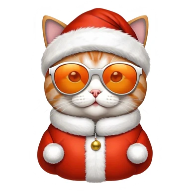 Cat with sunglasses wearing santa suit sticker
