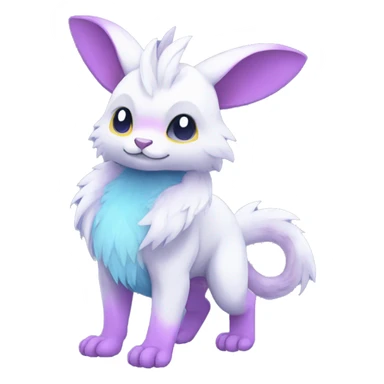Cute cool white blue purple pink animal hybrid Fakemon full body sticker