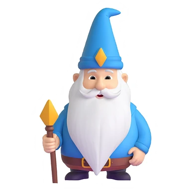 A big gnome with a long beard and pointy hat sticker