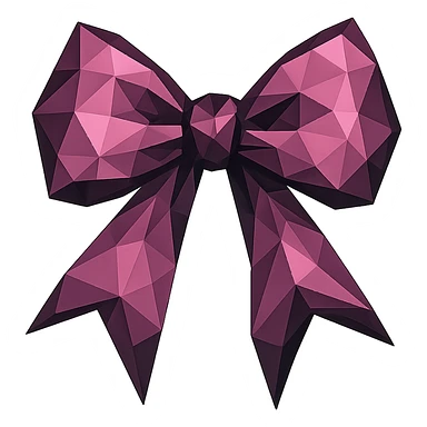 pink gothic bow gothic style polygonal illustration sticker