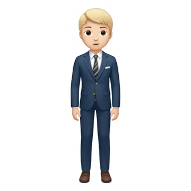 Young man, tailored trousers, a crisp button-down shirt, a blazer, and tie

 sticker