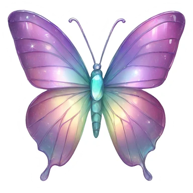 Sparkly glossy Pastel iridescent glass crystal butterfly sticker