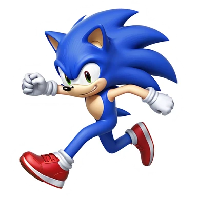 Sonic the Hedgehog running fast with red shoes sticker