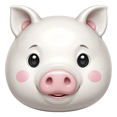 glitter white symbol pig bank sticker