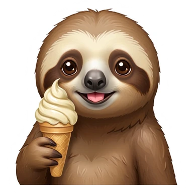 Sloth eating ice cream  sticker