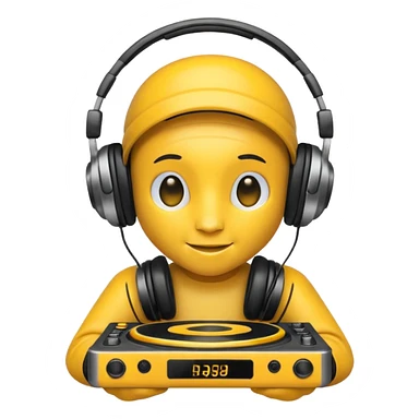 DJ bee with headphones sticker
