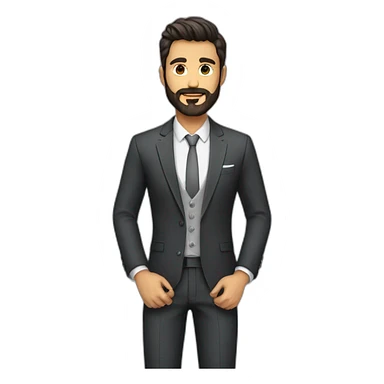 Hombre cuerpo completo traje joven barba moreno sticker
