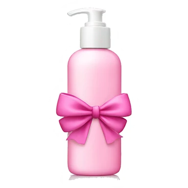 Skincare bottle with pink bow sticker