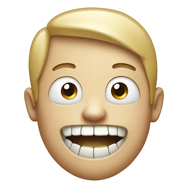 Smiling emoji with bone in mouth￼ sticker