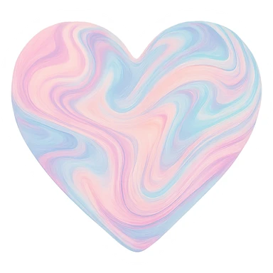 heart with a swirling pastel marble, digital illustration, no background sticker