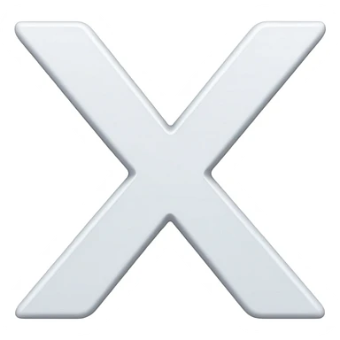 white letter X sticker