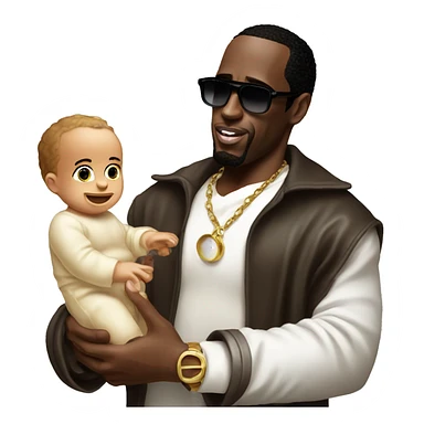 p diddy holding baby oil in his hand sticker