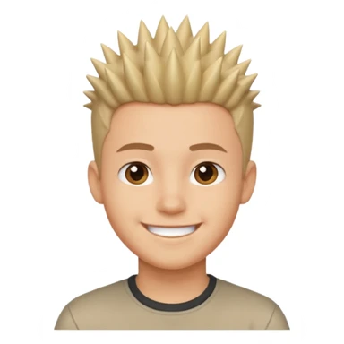 young man with short, spiky hair, smiling sticker