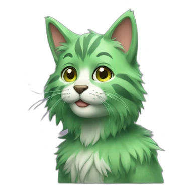 green furry anthro cat sticker