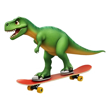 Dinosaur on skateboard sticker