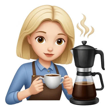 Girl make coffee  sticker