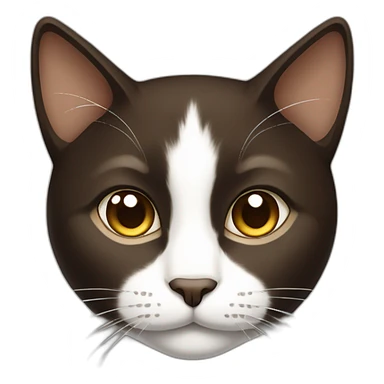 Dark Brown and white cat sticker