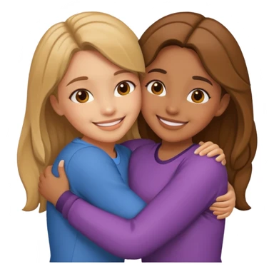 to girls huging sticker