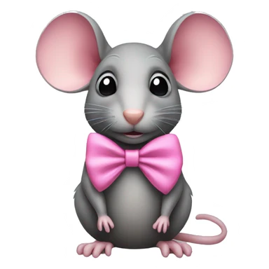 A rat wearing a pink bow sticker