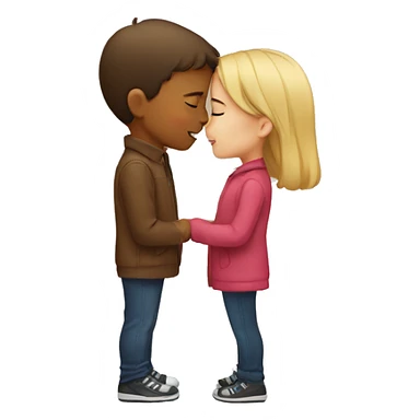 boy and girl kissing sticker