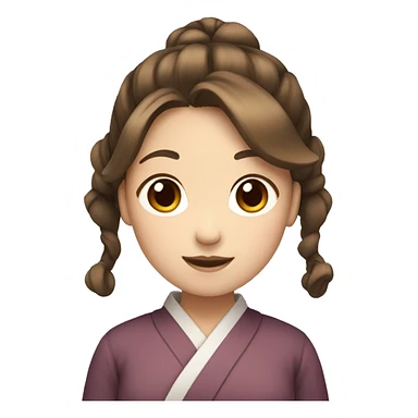 japanese girl with brown hair and double ponytail sticker