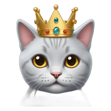 a cute british short hair cat wearing a crown sticker