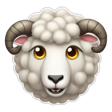 Angry sheep with evil horns sticker