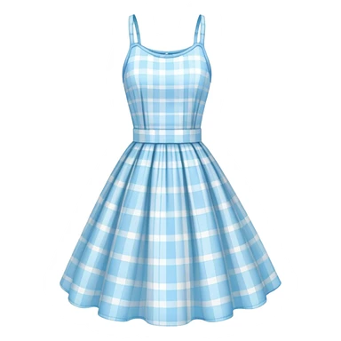 pastel blue plaid spring dress floating in the air sticker