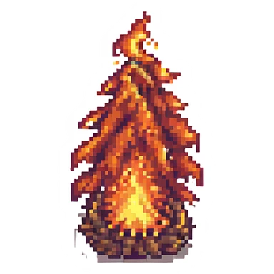 retro style pixel art fire sticker