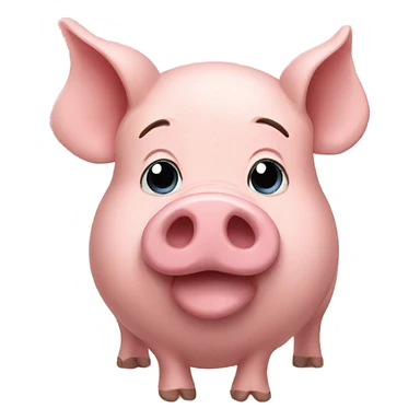 Pig with curly long hair sticker