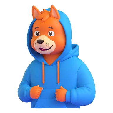 Mr. Beast wearing a blue hoodie with a cheerful expression sticker