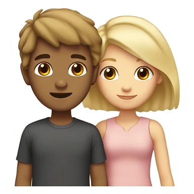Boy with brown hair and  a girl with blonde hair love eachother very much sticker