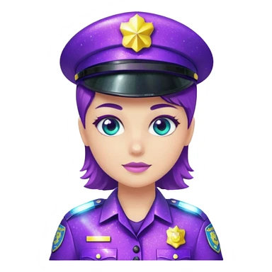 Glitter Purple and Cian police sticker