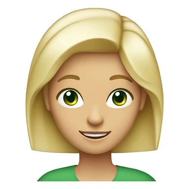 Blond woman green eyes with thumbs up sticker