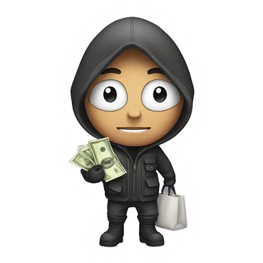 Thief with bag of money  sticker