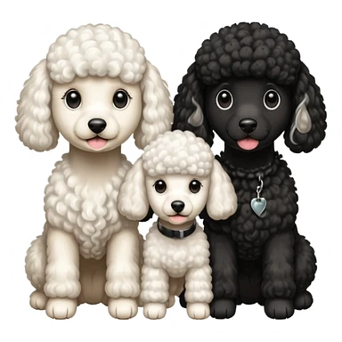 1 poodle blanca y 2 negras sticker