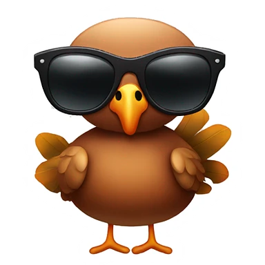 A thanksgiving turkey wearing sunglasses sticker