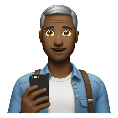 A man with iPhone  sticker