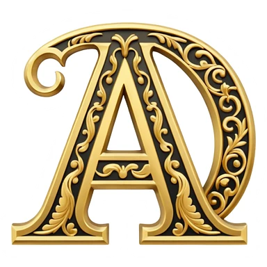 Decorative letter A sticker
