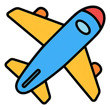 colored airplane icon sticker
