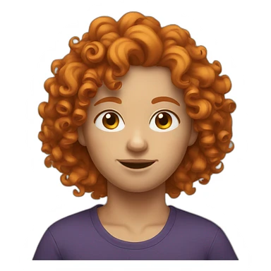curly ginger hair sticker