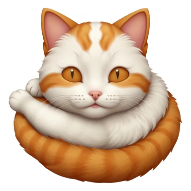 ginger and white small cat upside down with eyes closed sticker