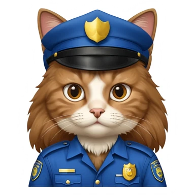 long-haired cat police sticker