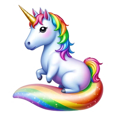 unicorn pooping rainbow sparkles  sticker