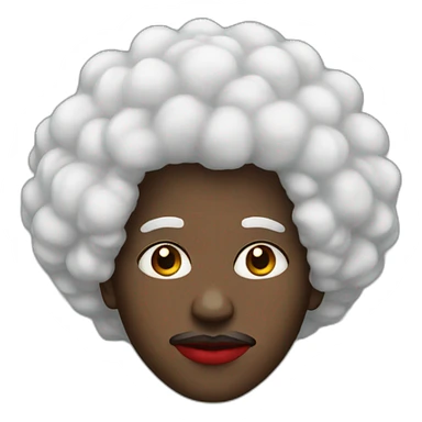 Black man with red lips and Afro sticker