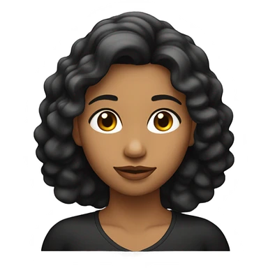 Una mujer joven de piel blanca y cabello negro largo y ondulado. sticker