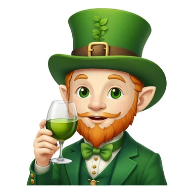 Leprechaun sipping wine  sticker